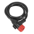 ANTIVOL VELO SPIRAL A CLE NEWTON DIAM 8 mm LONG 1,20 M NOIR/ROUGE (AVEC SUPPORT + 2 CLES)