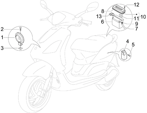 Relais - Batterie - Avertisseur sonore