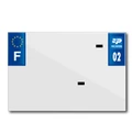 BANDE PLAQUE MOTO 210x145 POUR PVC AVEC RAISON SOCIALE DEP. 02/EURO (VENDU A L'UNITE)