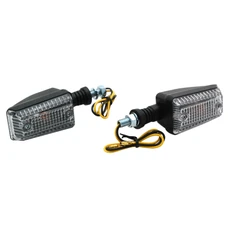 TURN SIGNAL (UNIVERSAL) REPLAY RECTANGLE TRANSPARENT/BLACK (PAIR) (BULB 12V 10W) ** (L 92mm / H 40mm / Wd 38mm)