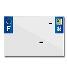 BANDE PLAQUE MOTO 210x145 POUR PVC AVEC RAISON SOCIALE DEP. 86/EURO (VENDU A L'UNITE)