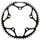 CHANRING FOR ROAD BIKE-5 arms- 53T. Ø130 -OUTER- BLACK -ALUMINIUM- 7075 STRONGLIGHT 9/10 Speed (SHIMANO TYPE)