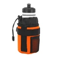 BOTTLE CAGE/CUP HOLDER- EMFISS BLACK/ORANGE - FITS ANY BIKE WITH VELCRO STRAPS.