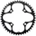 CHAINRING FOR MTB- Ø104 - 4arms-FOR TRIPLE- 46T. Ø104 OUTER BLACK STRONGLIGHT ZICRAL . thickness 3,5 mm - 8/9 Speed