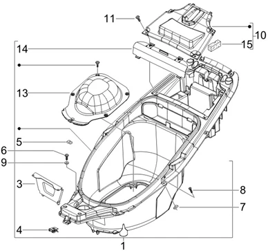 Logement casque - Dessous de selle