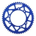 REAR CHAIN SPROCKET FOR APRILIA 50 RX 2006>2017 / DERBI 50 SENDA X RACE 2004>2011 / RIEJU 50 MRT 2009> 420 53 Teeth ALU CNC BLUE (Ø 105/124/8.5) -STAGE 6