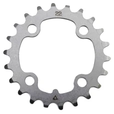 CHAINRING FOR MTB-FOR TRIPLE- 22T. Ø64 "INNER" SILVER STEEL - STRONGLIGHT -4 ARMS- 8/9 Speed