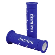 GRIP - DOMINO ORIGINAL- ON ROAD A250 BLUE/WHITE OPEN END (PAIR) 120-125 mm.