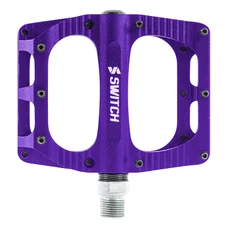 PEDALE VTT PLATEFORME DESCENTE / BMX SWITCH XL FREERIDE ALU CNC VIOLETTE FILETAGE 9/16 AVEC PICOTS (PAIRE) 110x100mm