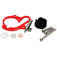 CARTER/COUVERCLE/CORPS POMPE A EAU 50 A BOITE VOCA HIGH FLOW POUR MINARELLI 50 AM6 / RIEJU 50 MRT / BETA 50 RR / SHERCO 50 SM-R, SE-R ALU CNC ROUGE (HAUTE DEBIT)