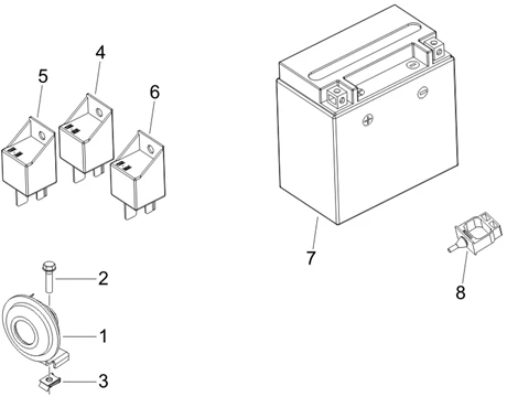 Relais - Batterie - Avertisseur sonore