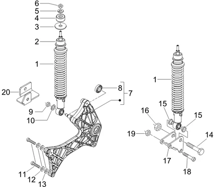 Suspension arrière - Amortisseur/s