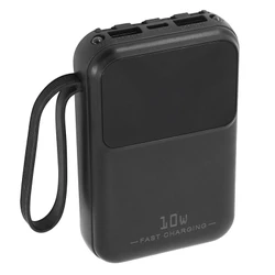 BATTERIE EXTERNE POWER BANK 10000 maH 5V/2,1A NOIR COMPATIBLE IPHONE (RACCORD LIGHTNING, USB TYPE-C, MICRO USB, USB) (CERTIFIE EN - RoHS) -P2R