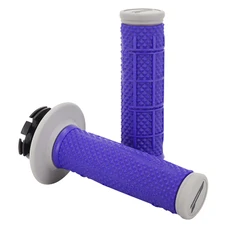REVETEMENT POIGNEE PROGRIP MOTO OFF ROAD 809 SIMPLE DENSITE GRIS/BLEU CLOSED END 115mm (AVEC LOCK ON - LIVRER AVEC 7 EMBOUTS 2T ou 4T) (CROSS/MX) (PAIRE)