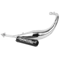 POT 50 A BOITE VOCA CHROMED POUR MINARELLI 50 AM6, BETA 50 RR 1999>2011/RIEJU 50 MRT, SMX, RMX, RR/PEUGEOT 50 XPS, XP6/MBK 50 X-LIMIT/YAMAHA 50 DTR (PASSAGE BAS - SILENCIEUX ALU NOIR)