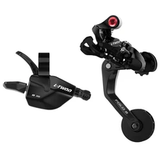 TRANSMISSION VELO PLIANT URBAIN LTWOO MANETTE GAUCHE 8V. ET DERAILLEUR ARRIERE LTWOO NOIR POUR VELO PLIANT BROMPTON