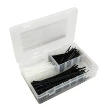 COLLIER DE SERRAGE NYLON TYPE RILSAN 2,5x100mm et 4,8x160mm NOIR ET TRANSPARENT (BOITE DE 250) -P2R