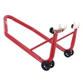 LEVE/BEQUILLE STAND MOTO P2R ARRIERE UNIVERSEL MONOBLOC ACIER ROUGE AVEC SUPPORT EN V (TUBE DIAM 38 mm) (CHARGE MAXI 295 kg)