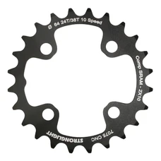 CHAINRING FOR MTB 24T. Ø64 2X10 "INNER" BLACK STRONGLIGHT -4 ARMS- SRAM XO+SHIMANO (EXCEPT XT/XTR) NON THREADED - thickness 3,5mm
