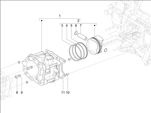 Groupe cylindre-piston-axe