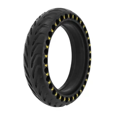 PNEU TROTTINETTE  8.5 X 2.00 NID ALVEOLE NOIR ET JAUNE FLUO PNEU PLEIN LARGEUR INTERIEUR 34 mm