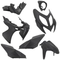 CARROSSERIE/CARENAGE SCOOT ADAPTABLE MBK 50 NITRO 2013>/YAMAHA 50 AEROX 2013> NOIR MAT (KIT 7 PIECES) -P2R