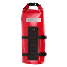 SACOCHE DE FOURCHE VELO ZEFAL Z ADVENTURE DRY BAG ROUGE ETANCHE FIXATION SANGLES AUTO-AGRIPPANTES / CLIPS (Lg36,5cmxD15 - 6LITRES) CHARGE MAXI 2.5kgs (SUPPORT FIXATION NON INCLUS REF: 199763)