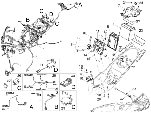 Circuit electrique arrière