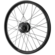 ROUE VTT / CARGO / VAE / E-BIKE / LONGTAIL DISQUE BLOCAGE 20" KARGO L AVANT NOIR MOYEU SHIMANO DH3D37 (RENFORCE) RAYON INOX POIDS MAX 225KGS