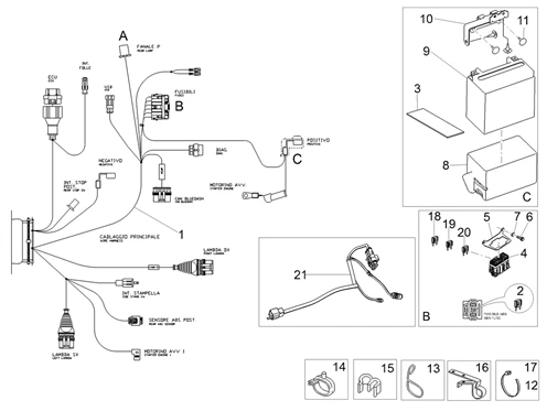 Circuit electrique arrière