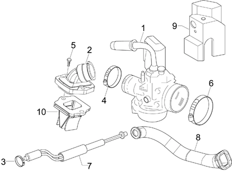Carburateur complet - Raccord d'admission