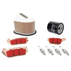 KIT ENTRETIEN MOTO ADAPTABLE KAWASAKI 800 Z800 2013>2016, Z800 E 2013>2016 PLAQUETTE METAL FRITTE (PACK 9 PIECES) -SELECTION P2R PREMIUM