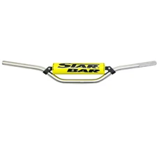 GUIDON MOTO CROSS STAR BAR  MX/ENDURO ALU 2014 T6 DIAM 22,2mm L800mm H86mm ARGENT AVEC BARRE DE RENFORT/MOUSSE JAUNE