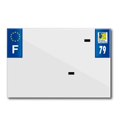 BANDE PLAQUE MOTO 210x145 POUR PVC AVEC RAISON SOCIALE DEP. 79/EURO (VENDU A L'UNITE)