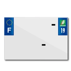 BANDE PLAQUE MOTO 210x145 POUR PVC AVEC RAISON SOCIALE DEP. 19/EURO (VENDU A L'UNITE)