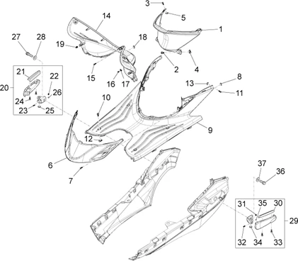 Protection centrale - Repose-pieds