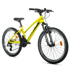 VELO MUSCULAIRE VTT 24 LEADER FOX SPIDER 2026 FILLE JAUNE 7V (TAILLE ENFANT 135 à 145 cm)