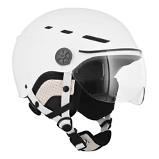 CASQUE VELO ADULTE URBAN MOOV URBAIN/CITY BLANC MAT TAILLE 54-58 VISIERE REGLABLE (ANTI-BUEE/UV), PROTECTION OREILLE AMOVIBLE (VENDU EN BOITE) COMPATIBLE EBIKE ET TROTTINETTE - HOMOLOGATION EN1078+A1
