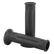 REVETEMENT POIGNEE DOMINO MOTO ON ROAD STYLE BMW NOIR OPEN END (POIGNEE CHAUFFANTE AVEC MOLETTE) 122mm (PAIRE)