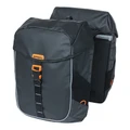 SACOCHE ARRIERE VELO DOUBLE BASIL MILES WATERPROOF 34L NOIR/ORANGE POUR SYSTEME MIK 2.0 SUR PORTE BAGAGE (COMPATIBLE AVEC 211726 INCLUS) (37x13x25cm)