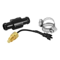 ADAPTATEUR/RACCORD DE DURITE DE REFROIDISSEMENT AVEC SONDE DE TEMPERATURE KOSO POUR DURITE 14 mm NOIR