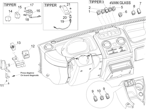 Inverseurs - Commutateurs - Boutons - Interrupteurs