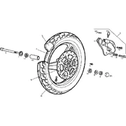Roue av.-etrier du frein