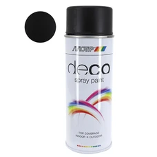 BOMBE DE PEINTURE MOTIP DECO GLYCERO MAT NOIR PROFOND AEROSOL 400ml (01601)