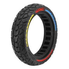 PNEU TROTTINETTE PLEIN  8.5 X 2.00 NOIR LISERET JAUNE, ROUGE, BLEU - LARGEUR INTERIEUR 34 mm
