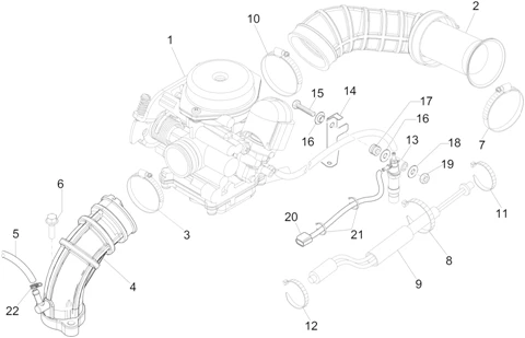 Carburateur complet - Raccord d'admission