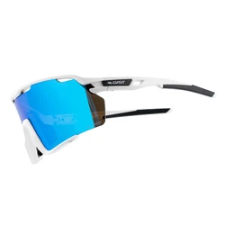 LUNETTES VELO ADULTE GIST NOVA MONTURE BLANCHE VERRE BLEU POLYCARBONATE (PROTECTION 100% CONTRE UVA, UVB, UVC ET LUMIERE BLEUE) COMPATIBLE CLIP VERRES CORRECTEURS REF 225388