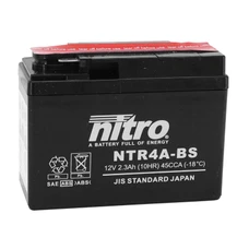 BATTERY 12V  2,3 Ah NTR4A-BS NITRO MF MAINTENANCE FREE WITH ACID PACK  (Lg114X wd49xH86mm)