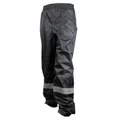 RAIN PANTS - WATERPROOF- BLACK WITH REFLECTIVE STRIPE - XL (EEC APPROVED) - size 1.78 > 1.88m