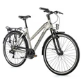 URBAN BIKE 28" LEADER FOX FERRARA 2023 "For Lady" Silver - 8 Speed - 16,5" Aluminium frame (Rider's size 160 > 168 cm)